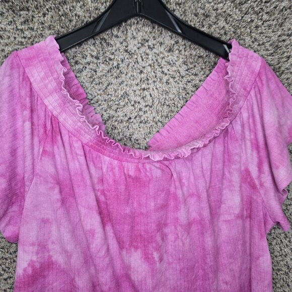 Lane Bryant Top Womens Plus 22/24 Purple Off The Shoulder Blouse Casual Ladies - Picture 4 of 7